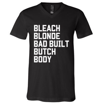 Bleach Blonde Bad Built Butch Body Antimaga V-Neck T-Shirt