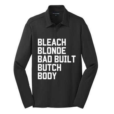 Bleach Blonde Bad Built Butch Body Antimaga Silk Touch Performance Long Sleeve Polo