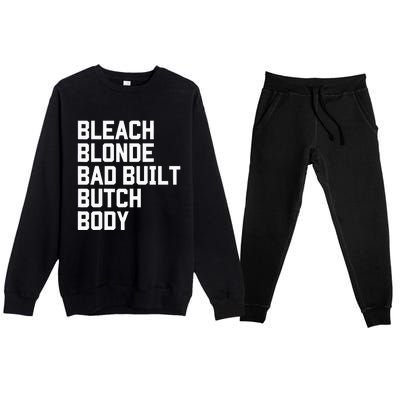 Bleach Blonde Bad Built Butch Body Antimaga Premium Crewneck Sweatsuit Set