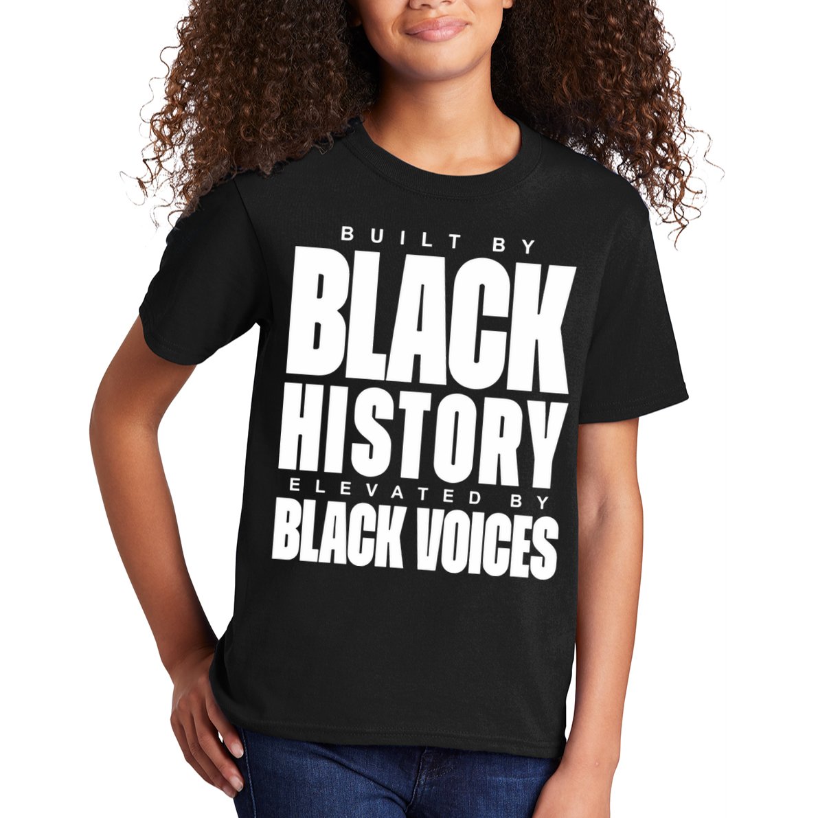 Built By Black History Elevated By Black Voices Kids T-Shirt
