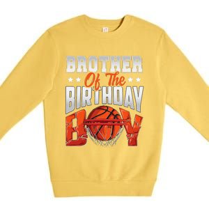 Brother Basketball Birthday Boy Family Baller B Day Party Premium Crewneck Sweatshirt