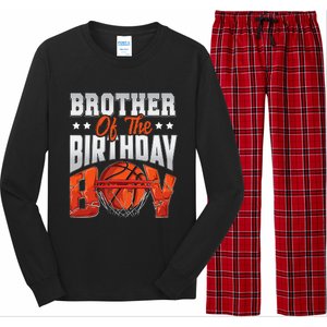 Brother Basketball Birthday Boy Family Baller B Day Party Long Sleeve Pajama Set