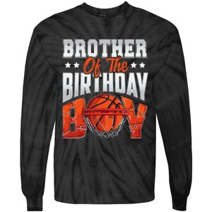 Brother Basketball Birthday Boy Family Baller B Day Party Tie-Dye Long Sleeve Shirt