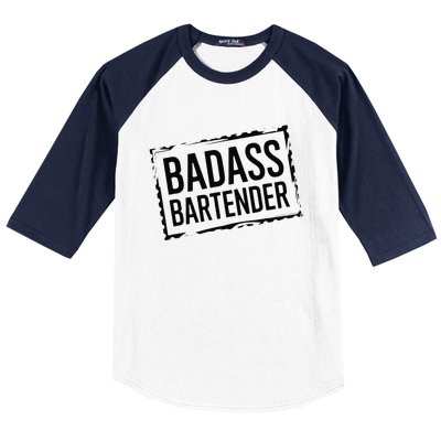 Badass Bartender Barkeeper Mixer Drinks Server Baseball Sleeve Shirt