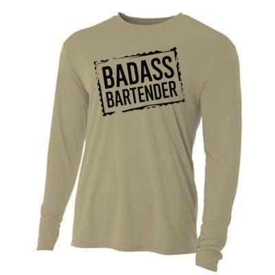 Badass Bartender Barkeeper Mixer Drinks Server Cooling Performance Long Sleeve Crew