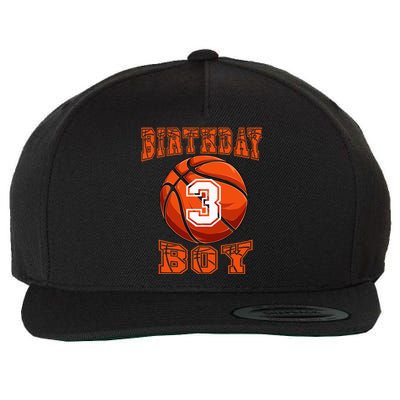 Basketball Birthday Boy 3 Year Old 3rd Birthday Wool Snapback Cap