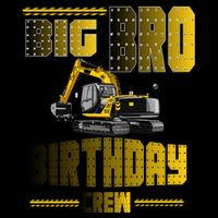 Big Bro Brother Birthday Crew Party Excavator Flatbill Hat