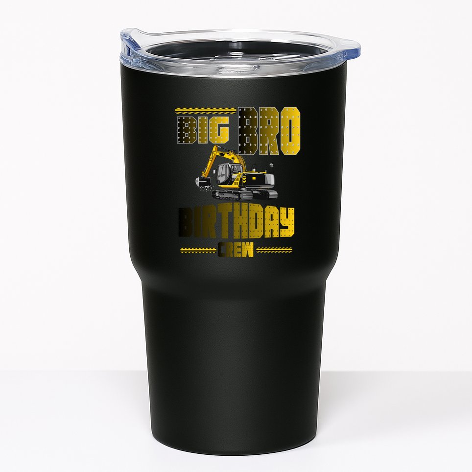 Big Bro Brother Birthday Crew Party Excavator Tumbler