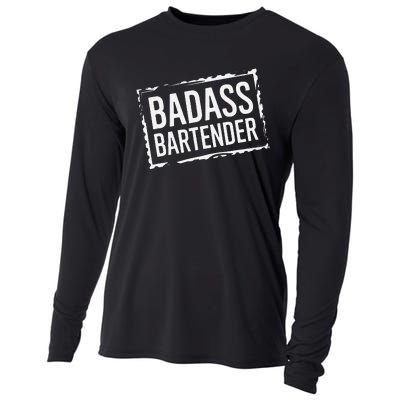 Badass Bartender Barkeeper Mixer Drinks Server Cooling Performance Long Sleeve Crew