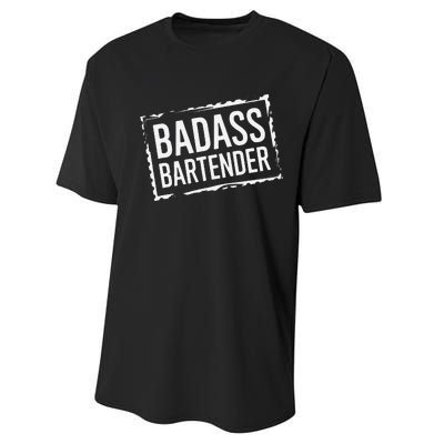 Badass Bartender Barkeeper Mixer Drinks Server Performance Sprint T-Shirt