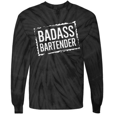 Badass Bartender Barkeeper Mixer Drinks Server Tie-Dye Long Sleeve Shirt