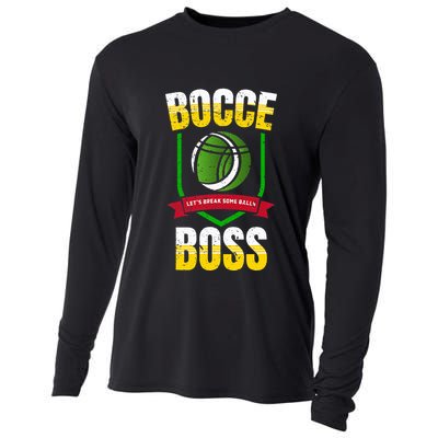 Bocce Boss Boules Sports Lawn Bocce Ball Cooling Performance Long Sleeve Crew