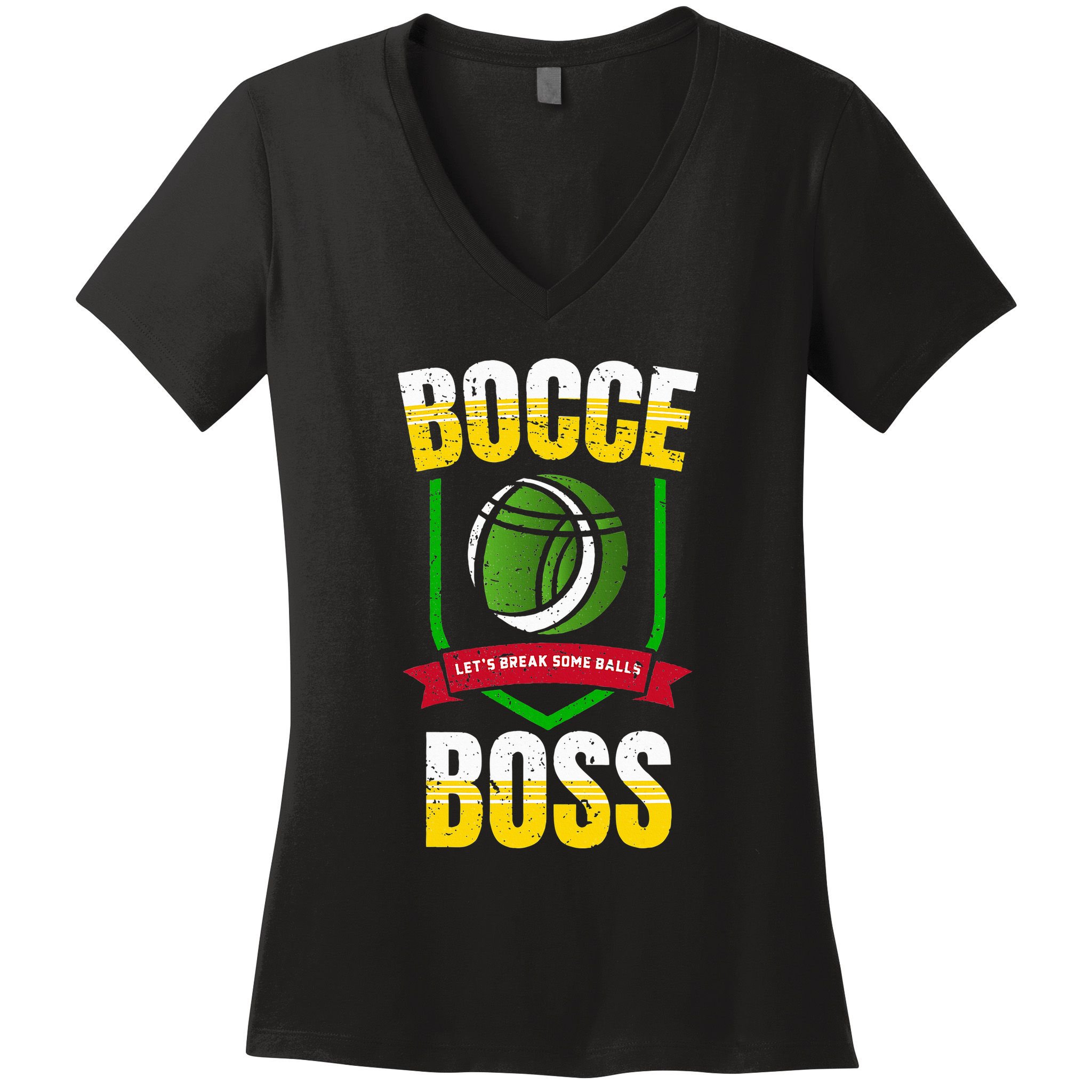 Bocce Boss Boules Sports Lawn Bocce Ball Women's V-Neck T-Shirt