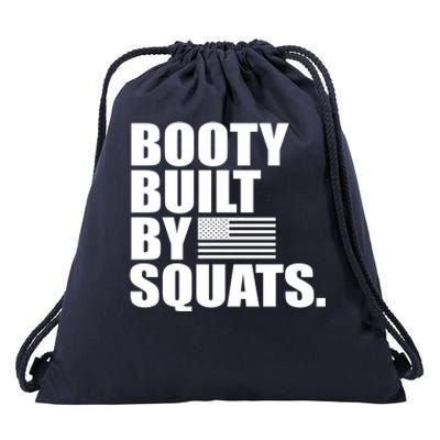 Booty Built By Squats Fitness Gym Rat Leg Day Birthday Flag Gift Drawstring Bag