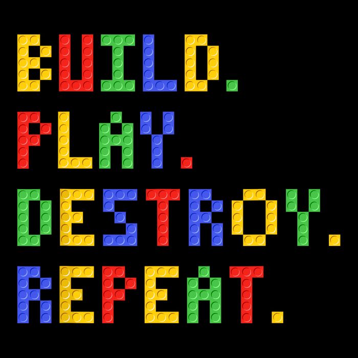 Block Building Build Play Destroy Repeat Brick Builder Impact Tech Backpack