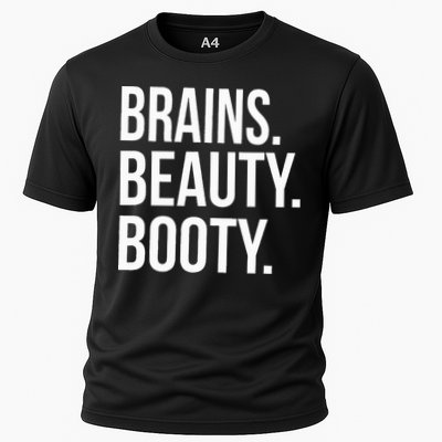 Brains. Beauty. Booty. Cute Funny Workout Cooling Performance Crew T-Shirt