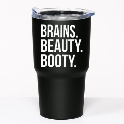 Brains. Beauty. Booty. Cute Funny Workout Tumbler