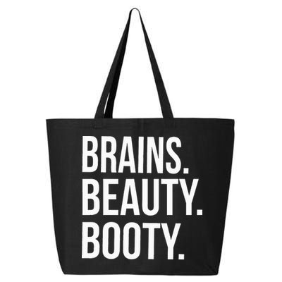 Brains. Beauty. Booty. Cute Funny Workout 25L Jumbo Tote