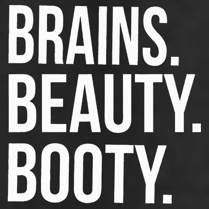 Brains. Beauty. Booty. Cute Funny Workout 25L Jumbo Tote