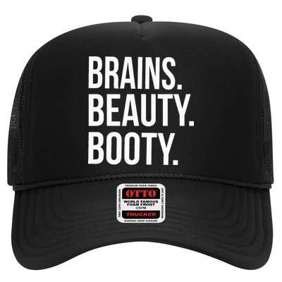 Brains. Beauty. Booty. Cute Funny Workout Hat