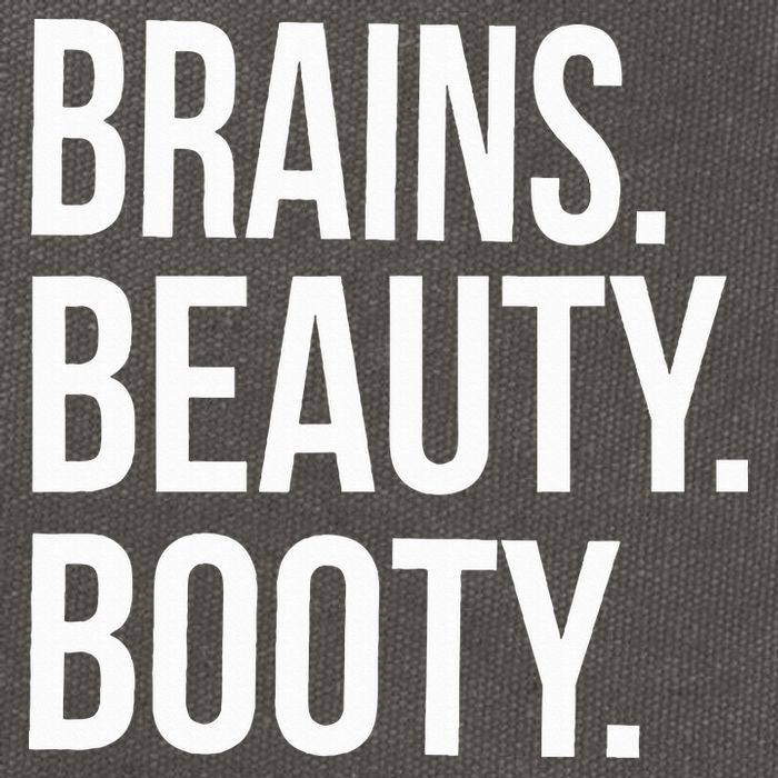 Brains. Beauty. Booty. Cute Funny Workout Cotton Canvas Backpack