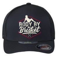 Body By Brisket Funny Steak Lover Grilling BBQ Chef Flexfit Unipanel Trucker Cap