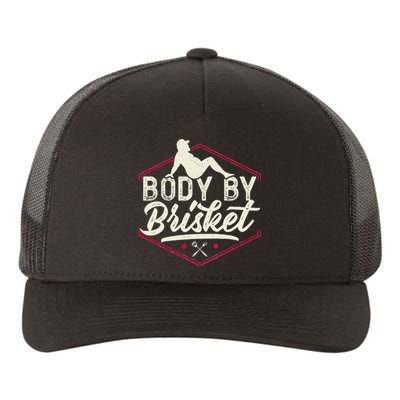 Body By Brisket Funny Steak Lover Grilling BBQ Chef Yupoong Adult 5-Panel Trucker Hat