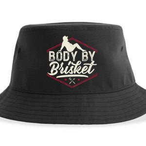 Body By Brisket Funny Steak Lover Grilling BBQ Chef Sustainable Bucket Hat