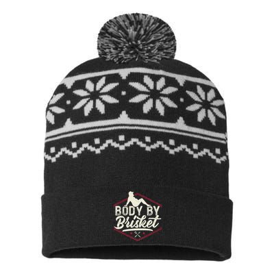 Body By Brisket Funny Steak Lover Grilling BBQ Chef USA-Made Snowflake Beanie