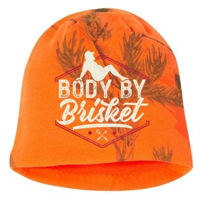 Body By Brisket Funny Steak Lover Grilling BBQ Chef Kati - Camo Knit Beanie