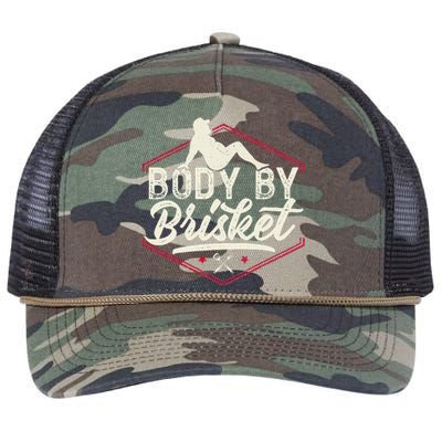 Body By Brisket Funny Steak Lover Grilling BBQ Chef Retro Rope Trucker Hat Cap