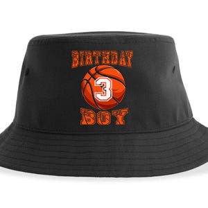 Basketball Birthday Boy 3 Year Old 3rd Birthday Sustainable Bucket Hat