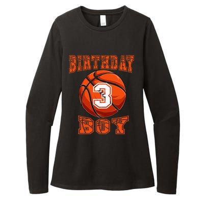 Basketball Birthday Boy 3 Year Old 3rd Birthday Womens CVC Long Sleeve Shirt