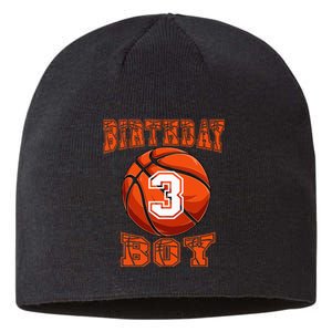 Basketball Birthday Boy 3 Year Old 3rd Birthday Sustainable Beanie