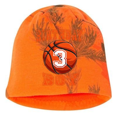 Basketball Birthday Boy 3 Year Old 3rd Birthday Kati - Camo Knit Beanie