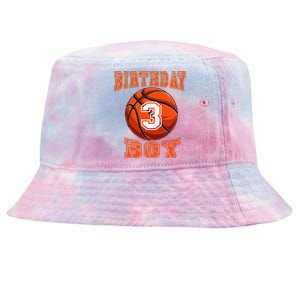 Basketball Birthday Boy 3 Year Old 3rd Birthday Tie-Dyed Bucket Hat