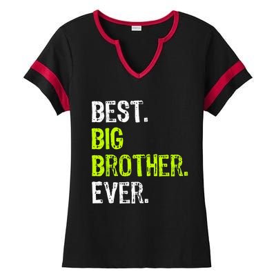 Best Big Brother Ever Teenager Older Sibling Ladies Halftime Notch Neck Tee