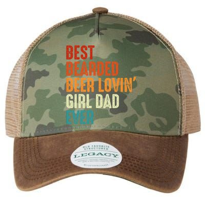 Best Bearded Beer Loving Dad Ever Retro funny Father Legacy Tie Dye Trucker Hat