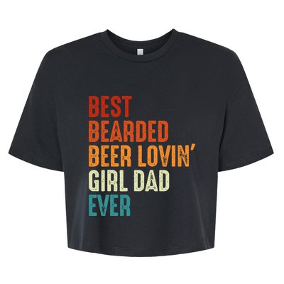 Best Bearded Beer Loving Dad Ever Retro funny Father Bella+Canvas Jersey Crop Tee