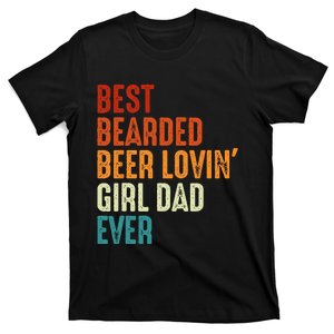 Best Bearded Beer Loving Dad Ever Retro funny Father T-Shirt