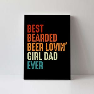 Best Bearded Beer Loving Dad Ever Retro funny Father Canvas