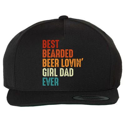 Best Bearded Beer Loving Dad Ever Retro funny Father Wool Snapback Cap