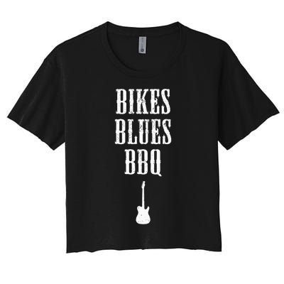 Bikes Blues Barbecue Fayetteville Ar Ozarks Music Women's Crop Top Tee