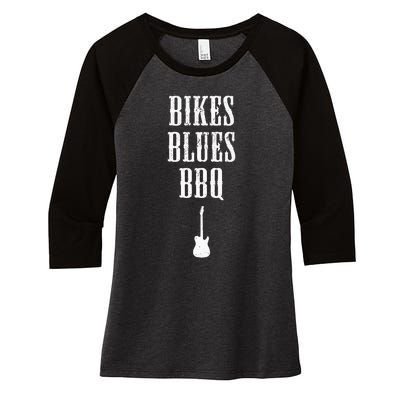 Bikes Blues Barbecue Fayetteville Ar Ozarks Music Women's Tri-Blend 3/4-Sleeve Raglan Shirt