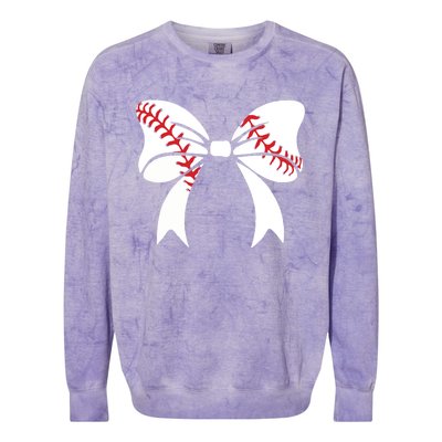 Baseball Bow Coquette Bows Great Gift Colorblast Crewneck Sweatshirt