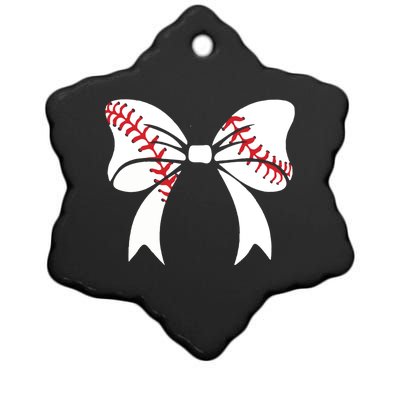 Baseball Bow Coquette Bows Great Gift Ceramic Star Ornament