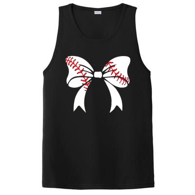 Baseball Bow Coquette Bows Great Gift PosiCharge Competitor Tank