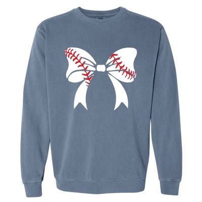 Baseball Bow Coquette Bows Great Gift Garment-Dyed Sweatshirt