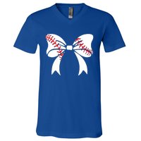 Baseball Bow Coquette Bows Great Gift V-Neck T-Shirt