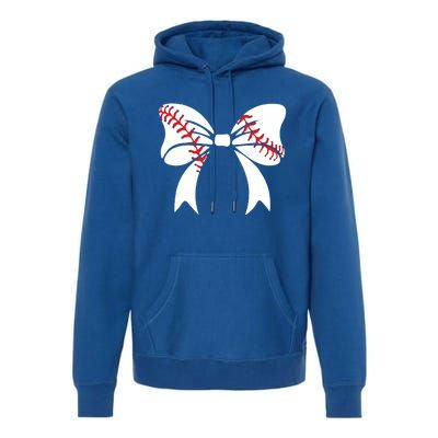 Baseball Bow Coquette Bows Great Gift Premium Hoodie